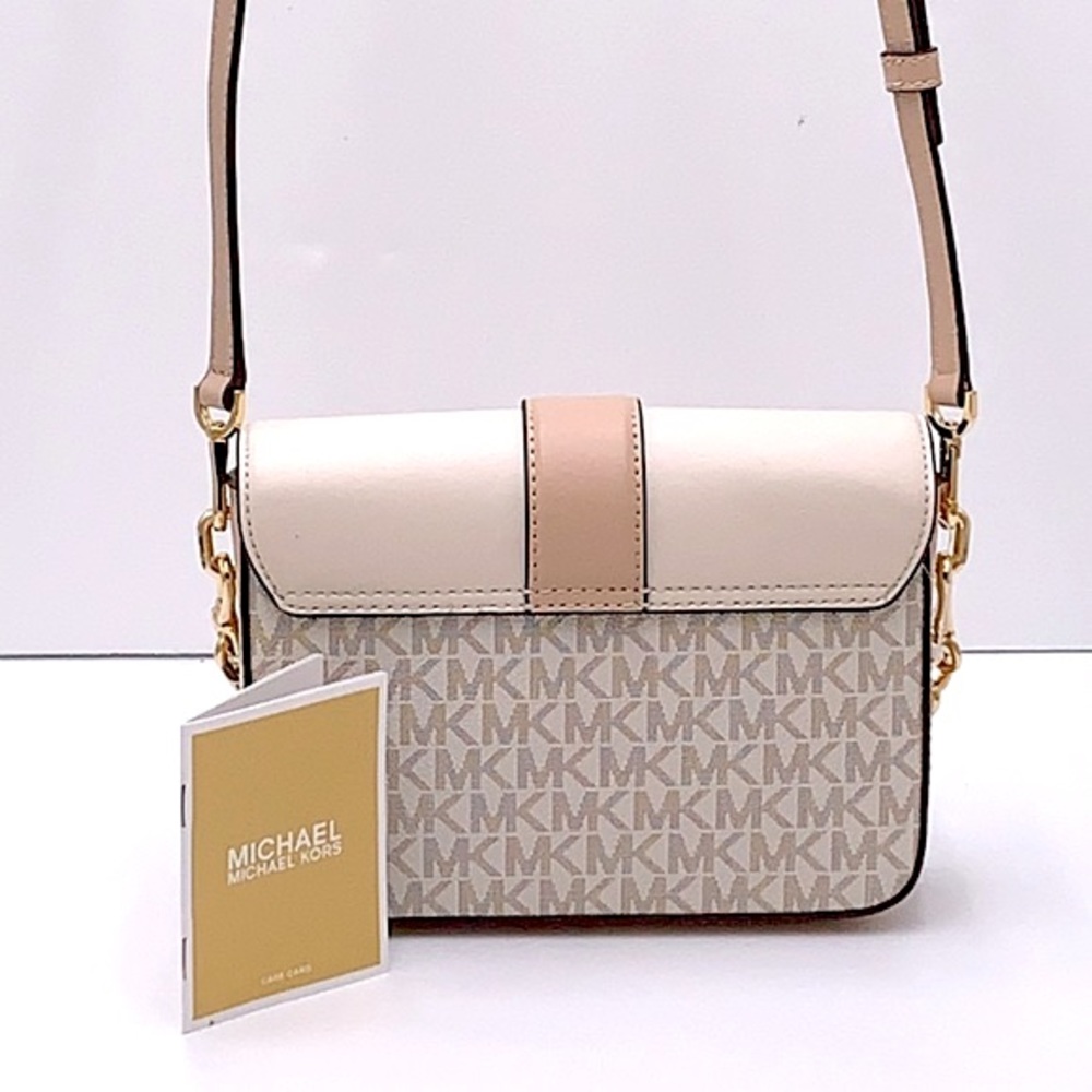 MICHAEL KORS CARMEN SMALL FLAP CROSSBODY BUFF MULTI - Picture 3 of 16